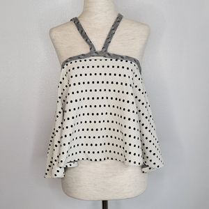 Anthropologie Postmark Jemma Jacquard Polka Dot Halter Top Size Small
